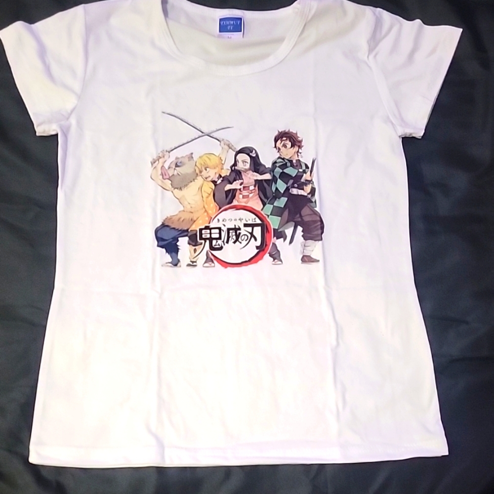 NEW DEMON SLAYER WOMEN'S SHIRT SIZE asian medium tanjiro,Inosuke and nezuko